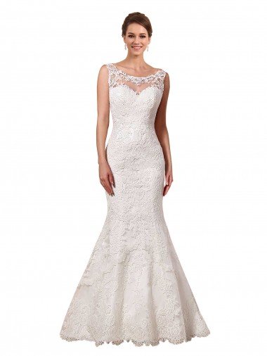 Bateau Illusion Sweetheart Lace Wedding Dress Bristol