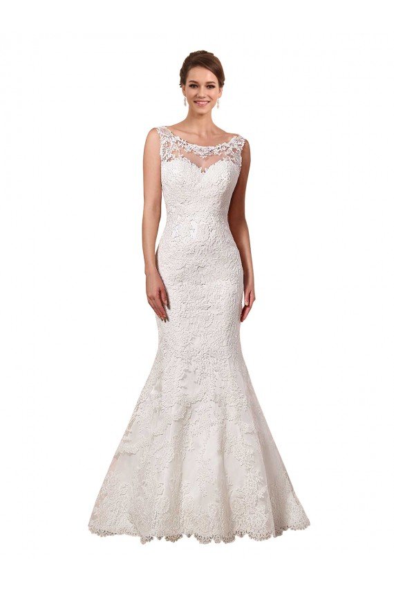 Bateau Illusion Sweetheart Lace Wedding Dress Bristol