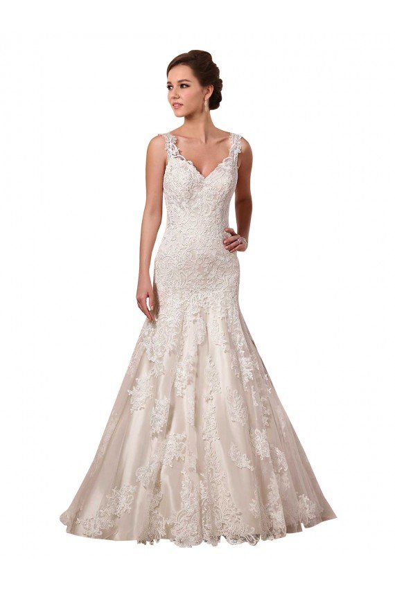 Open Back Mermaid Tulle Wedding Dress with Lace Bodice Bristol
