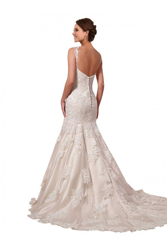 Open Back Mermaid Tulle Wedding Dress with Lace Bodice Bristol