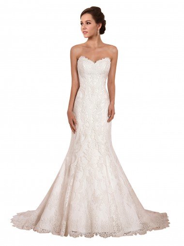 Sweetheart Neckline Sexy Mermaid Lace Wedding Dress Bristol