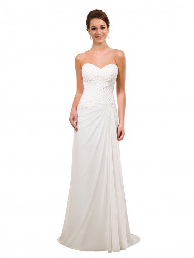 Sweetheart Neckline Chiffon Wedding Dress with Criss-Cross Ruched Bodice Bristol