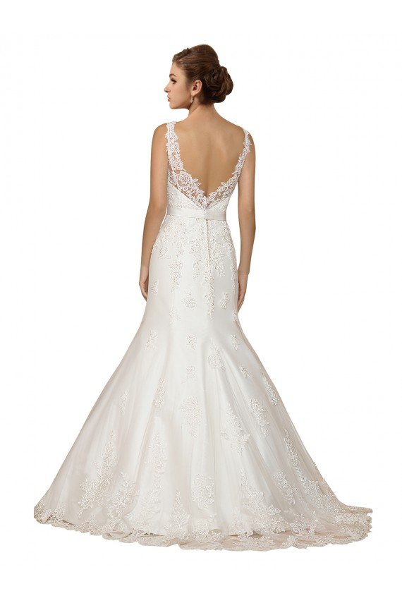 Sweethart V-Neckline Lace Wedding Dress with Shoulder Straps Bristol