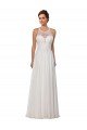 Illusion Neck A-Line Lace and Chiffon Beach Wedding Dress Bristol