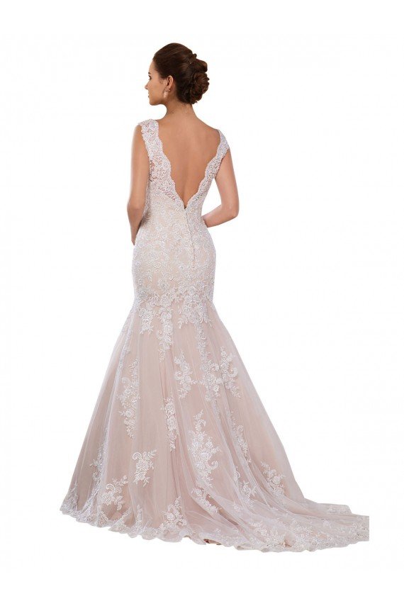 Classic Fit and Flare V-Neck Mermaid Lace Wedding Dress Bristol