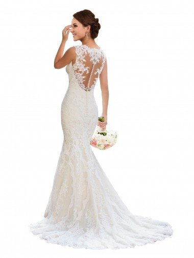 V-Neck Mermaid Vintage Lace Wedding Dress Bristol