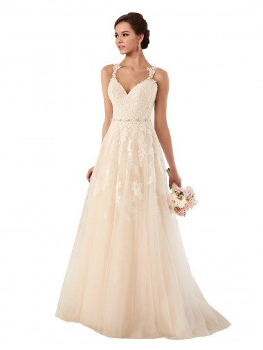 Sweetheart A-Line Tulle Wedding Dress with Lace Illusion Back Bristol