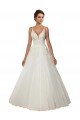 Modern Spaghetti Straps Ball Gown Tulle Wedding Dress with Lace Bodice Bristol