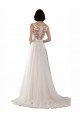 High Lace Neck Illusion Back Tulle Boho Wedding Dress Bristol