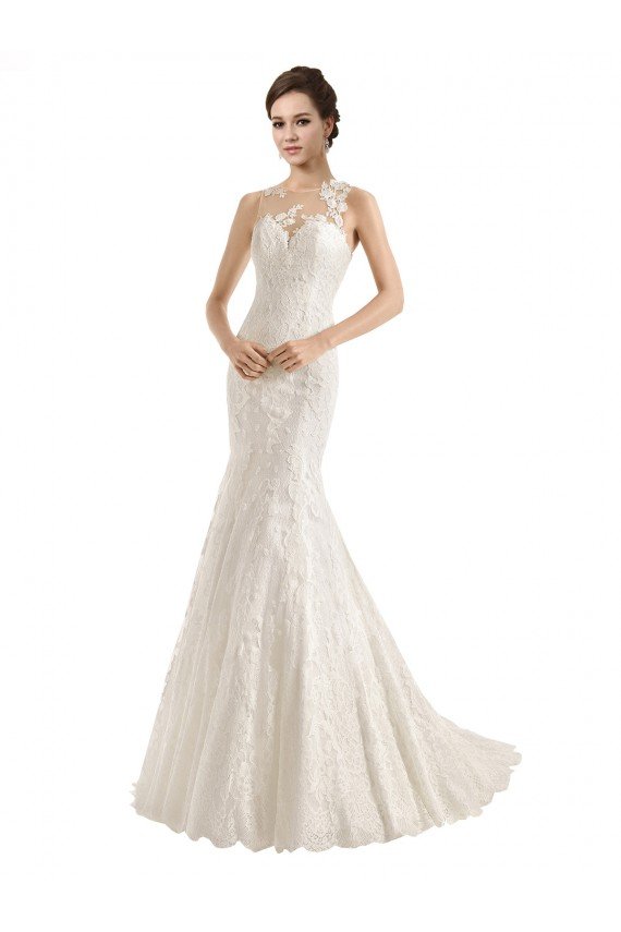 Illusion Neck Mermaid All Over Lace Wedding Dress Bristol
