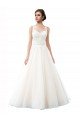 Illusion Neck A-Line Tulle Beach Wedding Dress with Lace Bodice Bristol