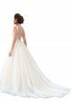 Illusion Neck A-Line Tulle Beach Wedding Dress with Lace Bodice Bristol
