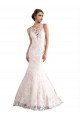 Illusion Neck Fit and Flare Tulle Wedding Dress with All Over Lace Bristol