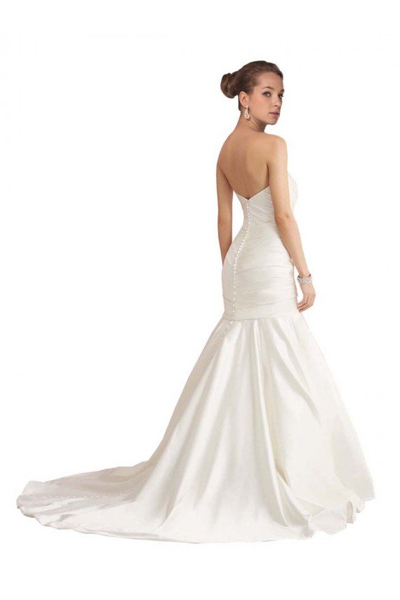 Strapless Mermaid Ruched Satin Beach Wedding Dress with Low Back Bristol