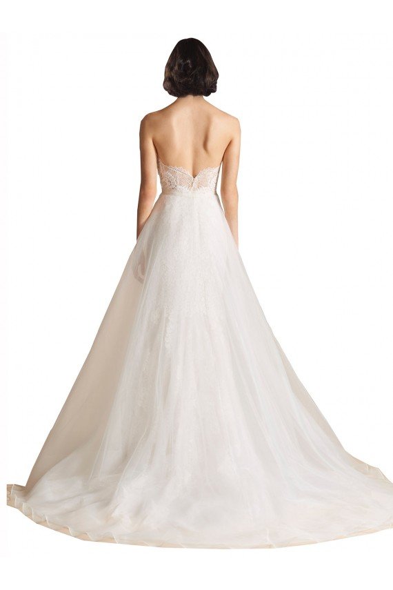 Strapless Sweetheart Lace Bodice A-Line Organza Wedding Dress Bristol