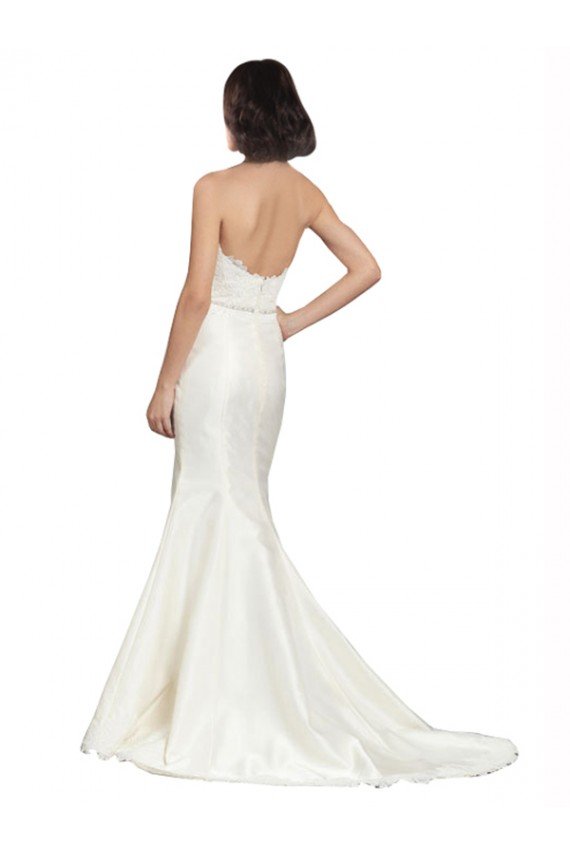 Trumpet Satin Wedding Dress with Sweetheart Lace Bodice Bristol