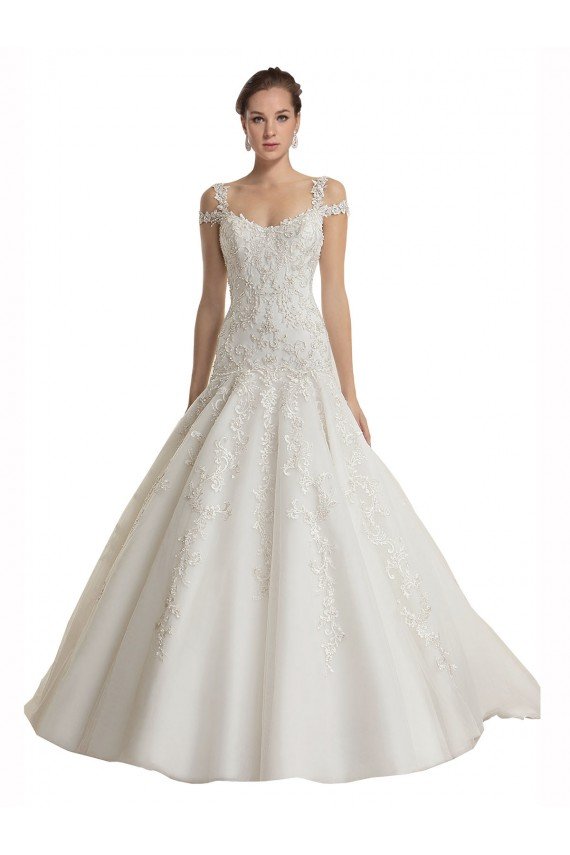 Off the Shoulder Mermaid Lace Tulle Wedding Dress Bristol