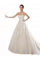 Strapless Ball Gown Tulle Wedding Dress with Lace Cascades Bristol