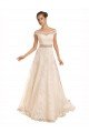 Off the Shoulder Illusion Back A-Line Lace Beach Wedding Dress Bristol