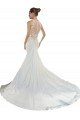 Sweetheart Mermaid Satin Beach Wedding Dress with Illusion Lace Back Bristol