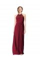 Halter Neck Chiffon Bridesmaid Dress with Shirred Bodice Bristol