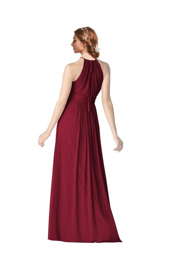 Halter Neck Chiffon Bridesmaid Dress with Shirred Bodice Bristol