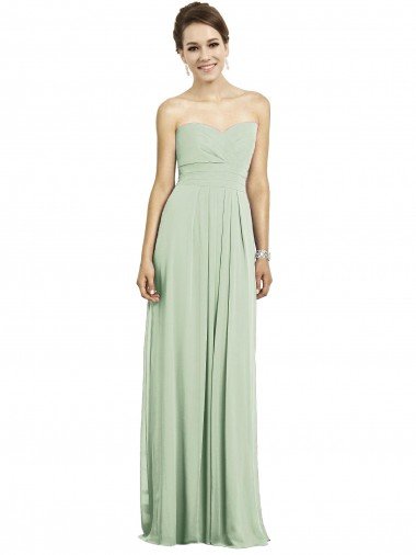 Full Length Strapless Chiffon Bridesmaid Dress with Sweetheart Neckline Bristol