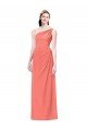 Draped Full Length One Shoulder Chiffon Bridesmaid Dress Bristol
