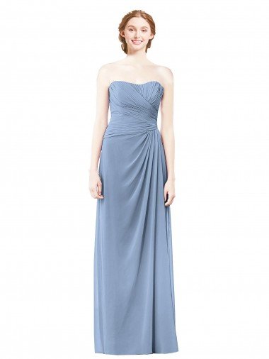 Strapless Long Chiffon Bridesmaid Dress with Sweetheart Neckline Bristol