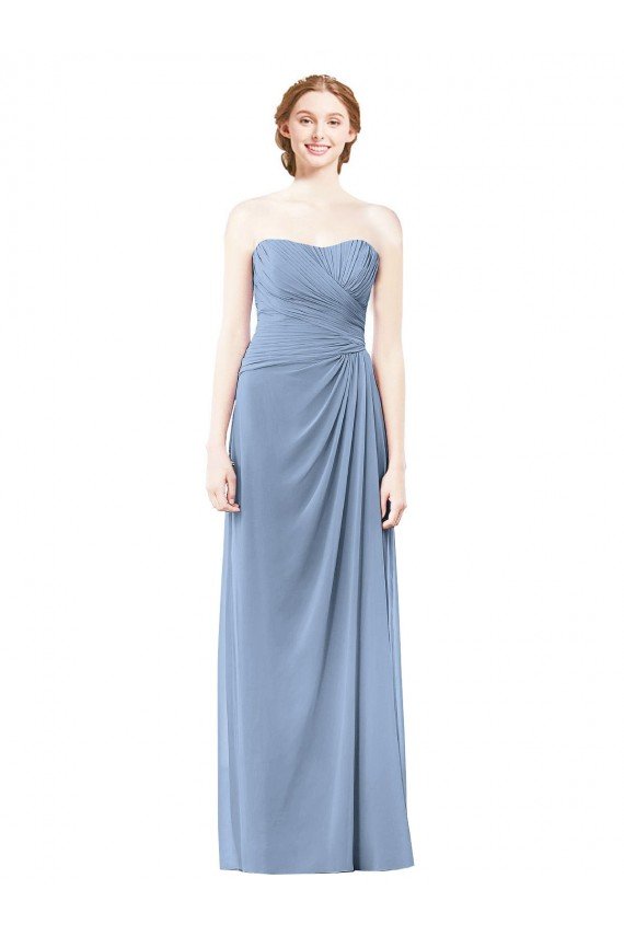 Strapless Long Chiffon Bridesmaid Dress with Sweetheart Neckline Bristol