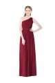 One Shoulder Full Length Long Chiffon Bridesmaid Dress. Bristol