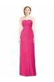 Full Length Strapless Long Chiffon Dress with Waistband Bristol