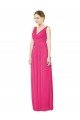 Sleeveless V-Neck Long Chiffon Bridesmaid Dress with V-Back Bristol