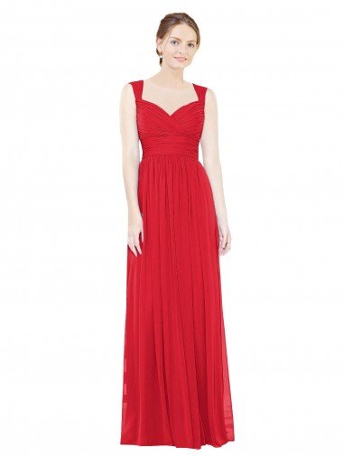 Full-Length Long Chiffon Bridesmaid Dress with Side Front Slit Bristol
