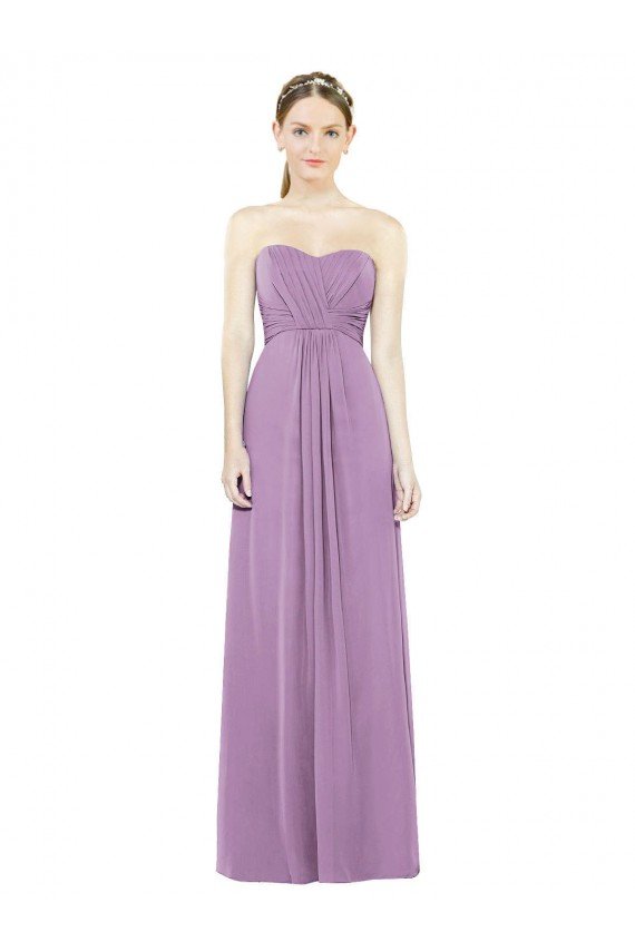 Sweetheart Neckline Strapless Chiffon Bridesmaid Dress with Wrap Pleat Bristol