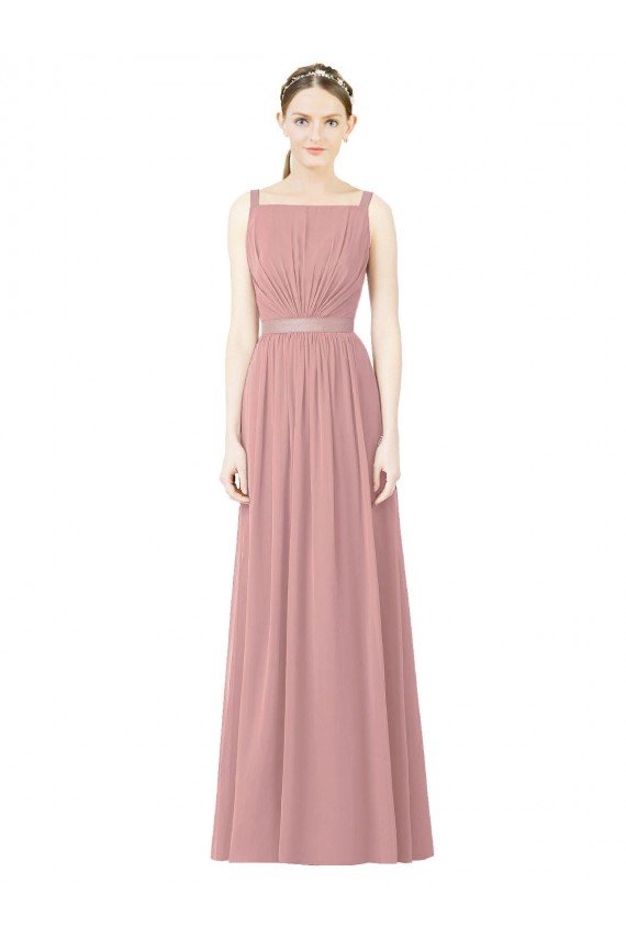 High Neck Chiffon Bridesmaid Dress with Low Back Bristol