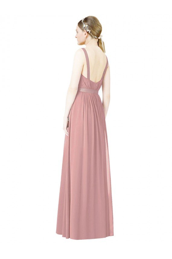 High Neck Chiffon Bridesmaid Dress with Low Back Bristol
