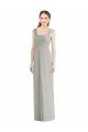 Full Length Lux Chiffon Dress with Draped Bodice And Shirred Straps Bristol