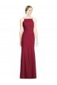 High Square Trumpet Chiffon Bridesmaid Dress with Lace-Up Open Back Bristol