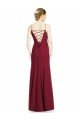 High Square Trumpet Chiffon Bridesmaid Dress with Lace-Up Open Back Bristol