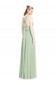 Open Back Halter Chiffon Bridesmaid Dress with Flowy Bow Bristol