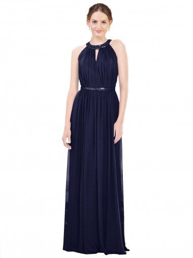 Vintage Full-Length Sleeveless Chiffon Bridesmaid Dress  Bristol