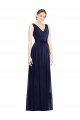 Full-Length V-Neck Lux Chiffon Bridesmaid Dress with V-Back Bristol