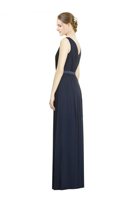 Full-Length V-Neck Lux Chiffon Bridesmaid Dress with V-Back Bristol