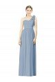 Flower Shoulder Draped One Shoulder Chiffon Bridesmaid Dress Bristol