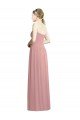 Crossover Draped Sweetheart Chiffon Formal Bridesmaid Dress with Front Slit Bristol