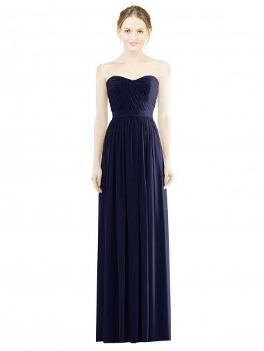 Low Back Draped Strapless Chiffon Formal Bridesmaid Dress  Bristol
