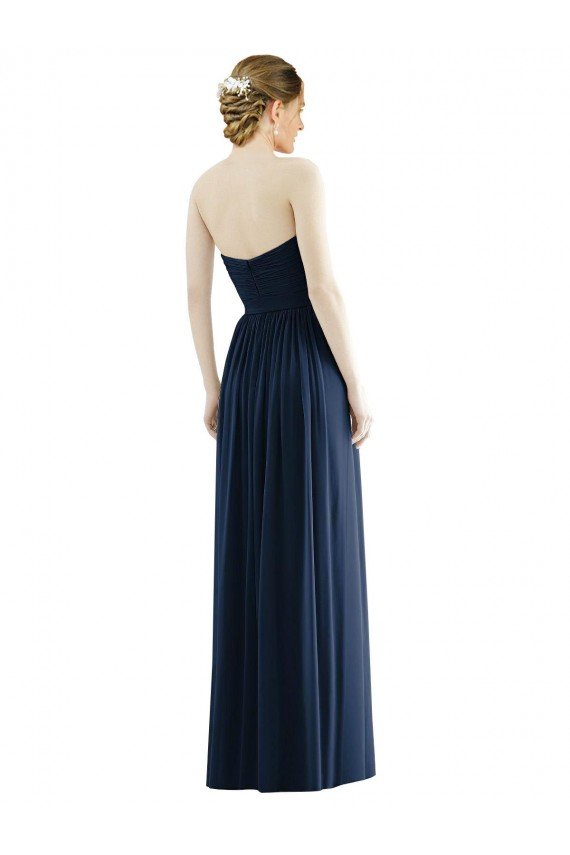 Low Back Draped Strapless Chiffon Formal Bridesmaid Dress  Bristol