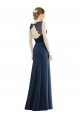 Lace Bodice Open Back Trumpet Chiffon Bridesmaid Dress with Bow Belt Bristol