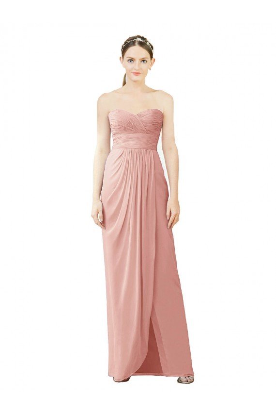 Strapless Sweetheart Long Chiffon Wrap Bridesmaid Dress Bristol